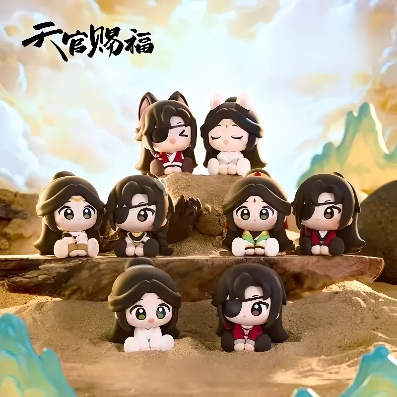 新しい天国役人祝福月明かり楼蘭シリーズブラインドボックスかわいい Xielian Huacheng アニメ人形 Yueshen 座り人形おもちゃ