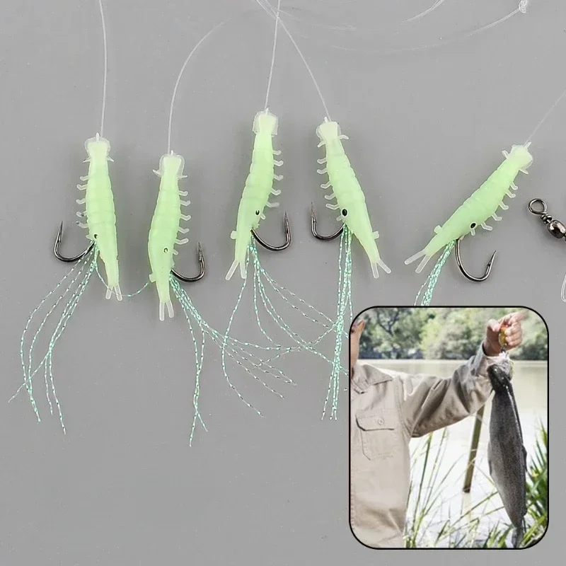 5pcs Luminous Shrimp Bait