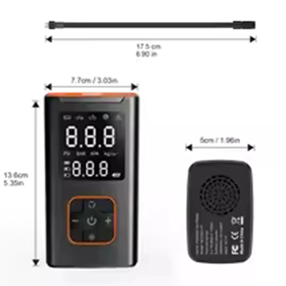 A64P-19-Cylinder 4000Mah Lighting Portable Vehicle Air Pump For Car Tire Inflation, Vehicle-Mounted Air Inflation Pump