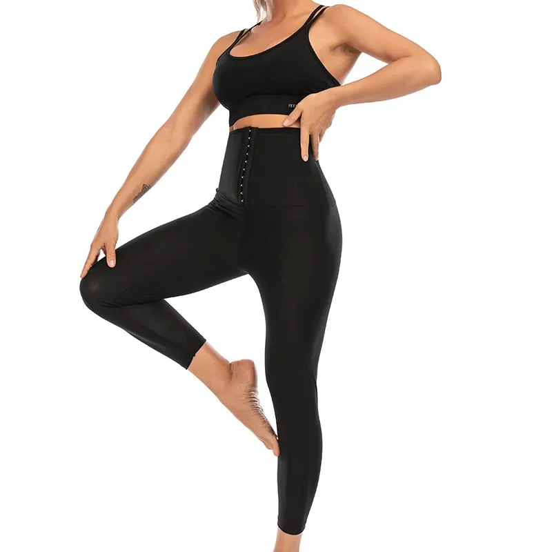 Sauna Shaper Pants Body Shaper Full Hot Sweat Effect Coating Slimming Pants Short Shapewear Workout Gym Leggings Fitness Sports