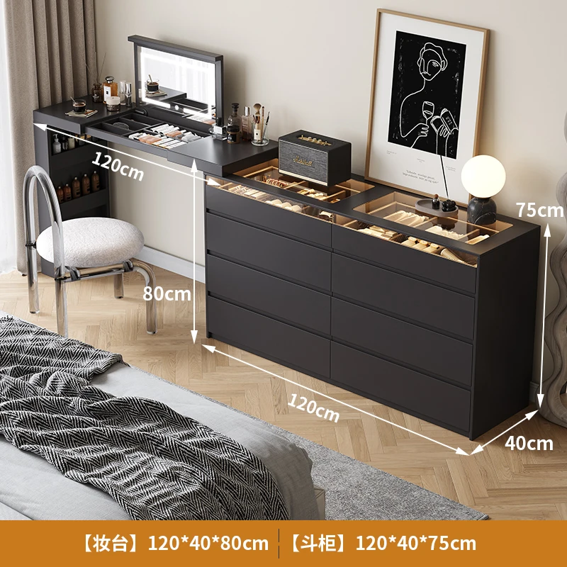 المهنية الشمال الغرور الجدول الفتيات مرآة المنظم صالون الغرور الجدول الأسود Tallboy Coiffeuse دي Chambre الأثاث