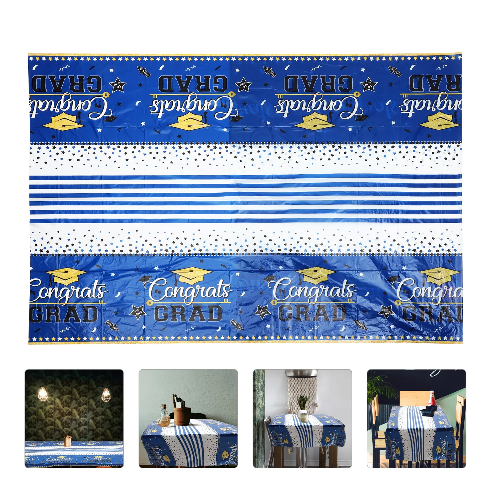 

Graduation Tablecloth Decoration Tablecloths Black Decorations' Season Party Edging Congrats for