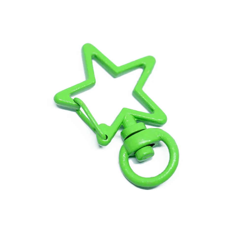 Colorful Star shape Keychains Lobster Clasps Hooks Key Chain Key Rings Spring Buckle for DIY Trinkets JewelryAccessories Finding