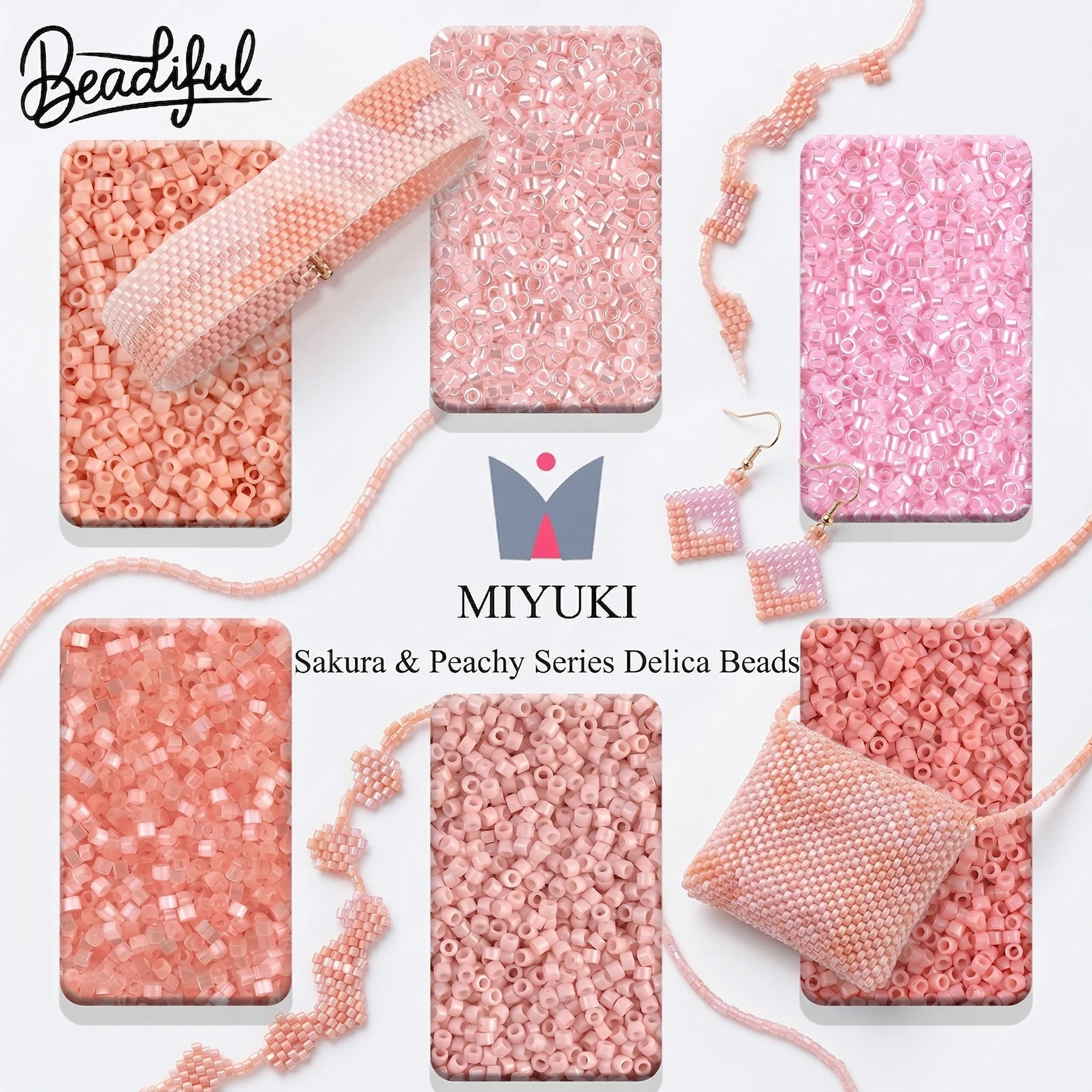 

BEADIFUL 10g/2000pcs MIYUKI DELICA BEADS 11/0 - Sakura Pink Series Japan Glass Seed Beads for DIY Earrings & Jewelry Craft