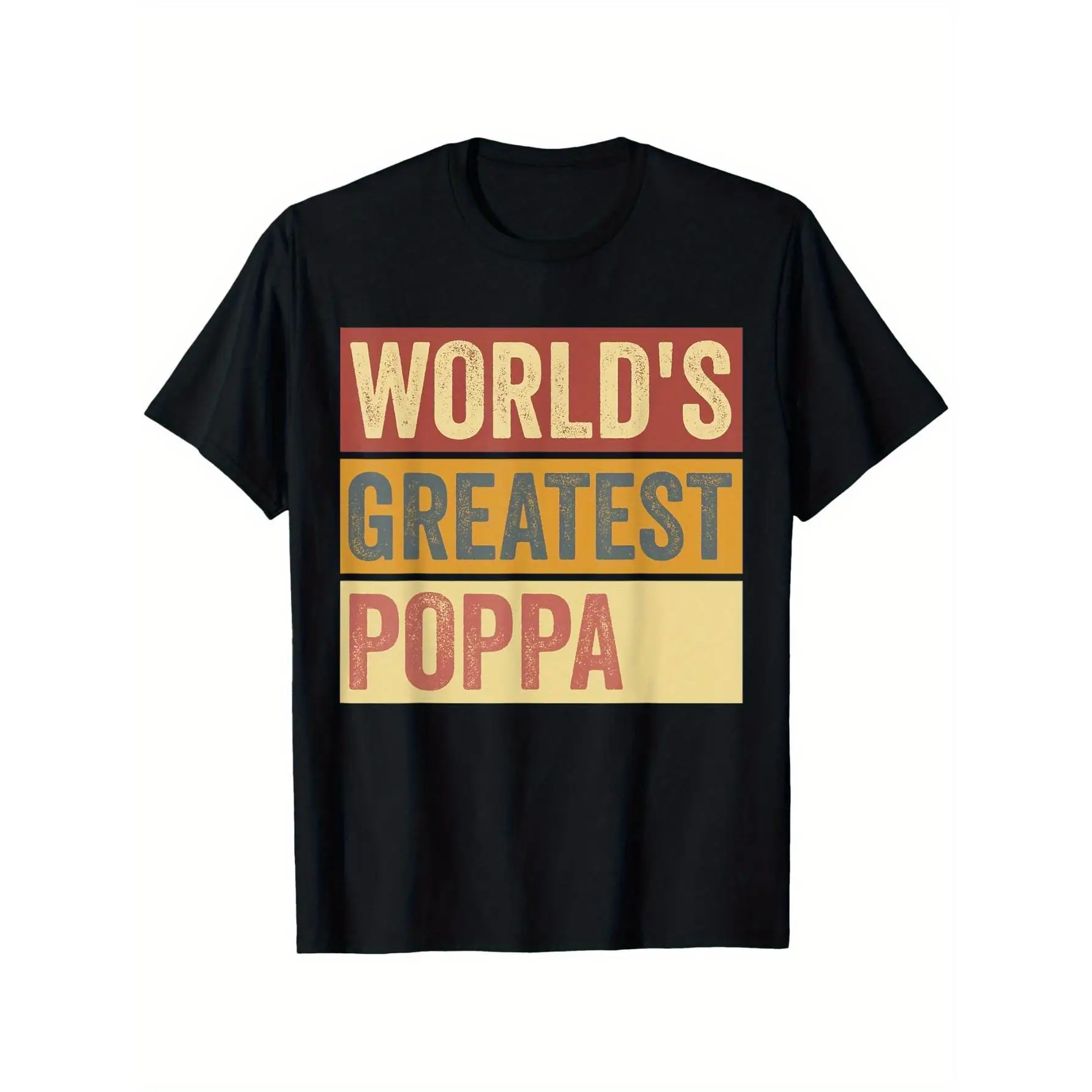

Men's World's Greatest Graphic T-Shirt - 100% Cotton Round Neck Tee with Bold Geometric Print, All-Season Casual Wear for Dad