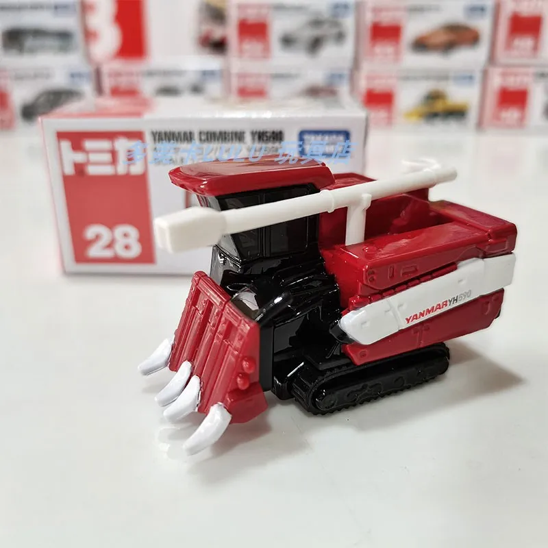 In Stock Original Takara Tomy No.28 Yanmar YH590 Harvester Diecast Alloy Car Model Farm Engineering Vehicle Collectible Toy