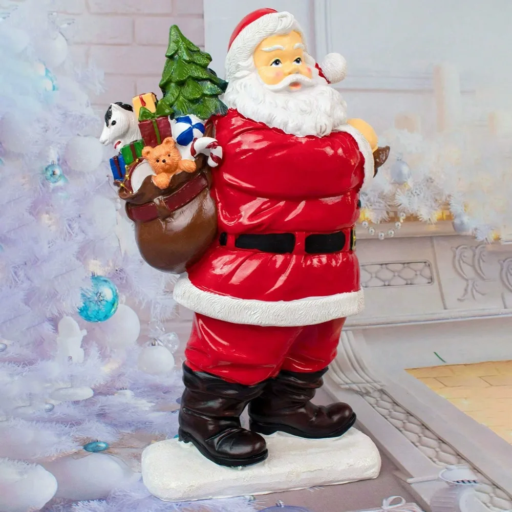 

1 шт., фигурка Санта-Клауса из смолы с сумкой, универсальный рождественский декор, домашняя спальня и прихожая для рождественских украшений