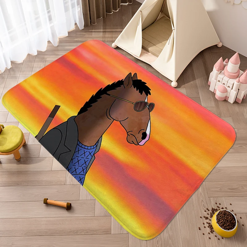 Anime Rug A-Bojack Horsemans Aesthetic Veranda Floor Mat Home Entrance Doormat Rugs Baths Room Carpets Room Decorating Items