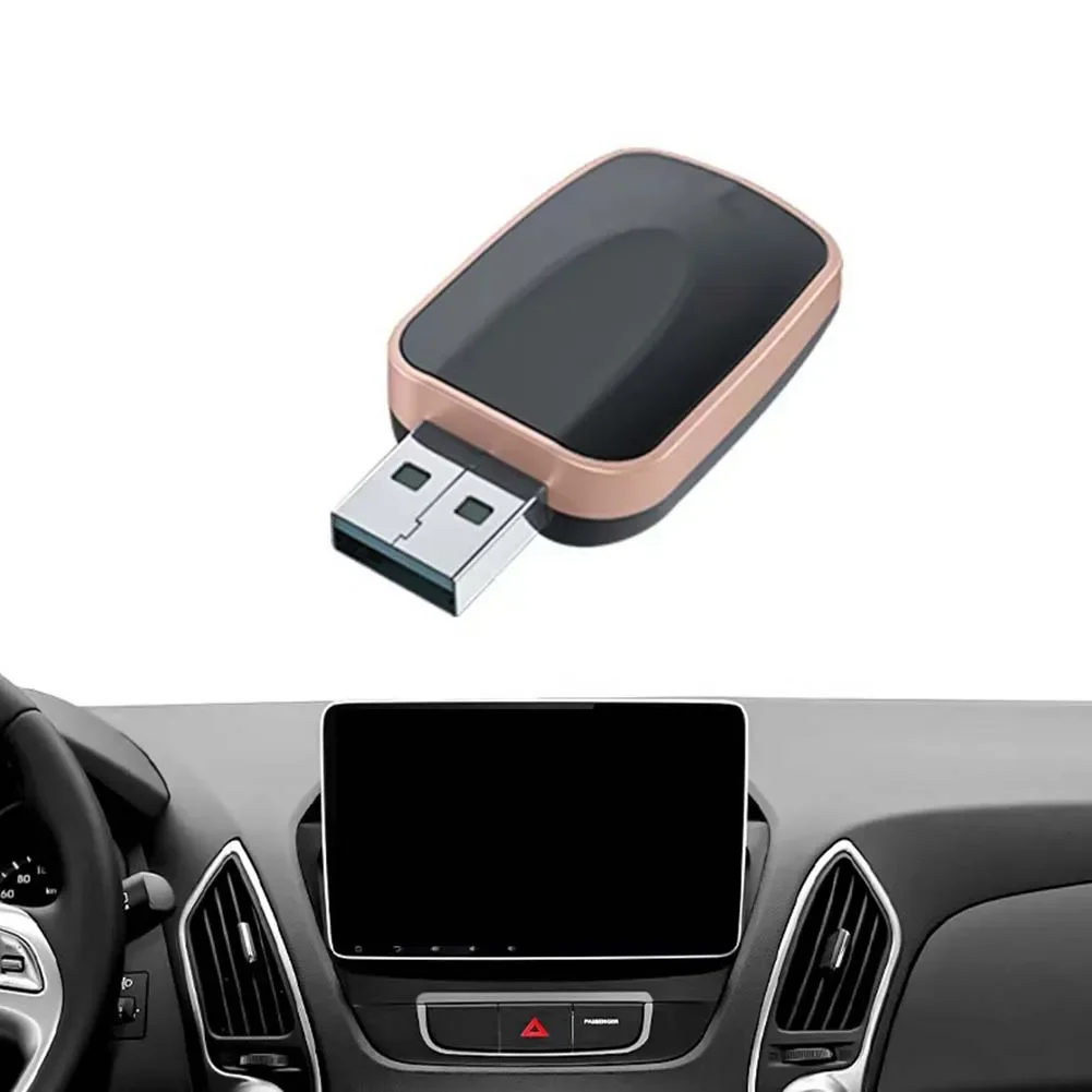 

Gold Abs 5*2.5*1cm For Carplay Box For Android 2 In 1 Wired To Wireless Car Interconnect Adapter Car Stereo Accessories
