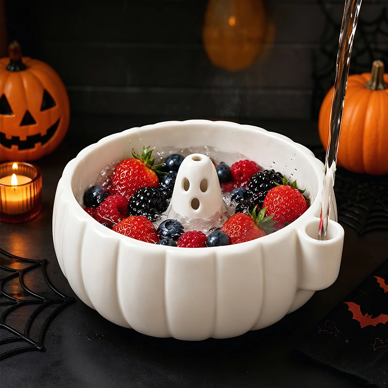 Halloween Pumpkin Fruit Strainer 3D Printed Berry Washing Swirl Colander Drainer Bowl