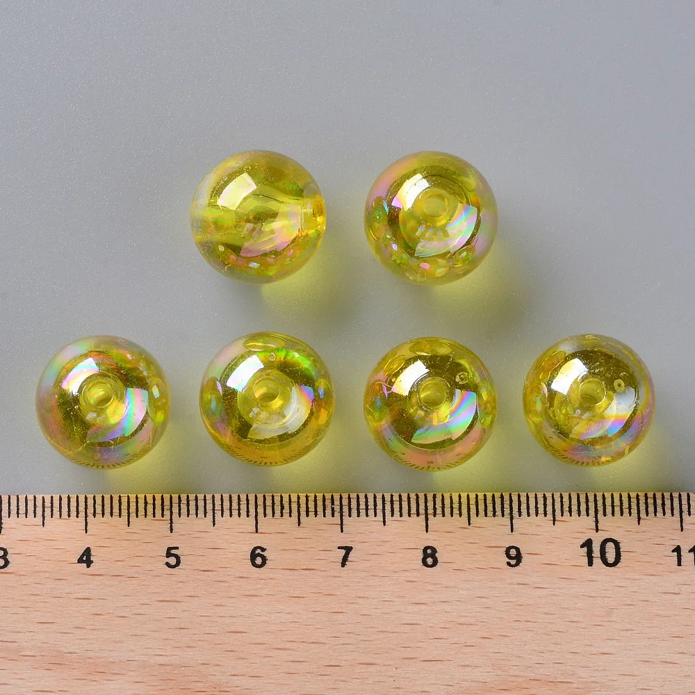 PandaHall 220 Stück AB-beschichtete transparente Acryl-Rundperlen, 16mm Mehrfarbige Schillernde Oberfläche für DIY Armband Schmuck Basteln – Detail 40