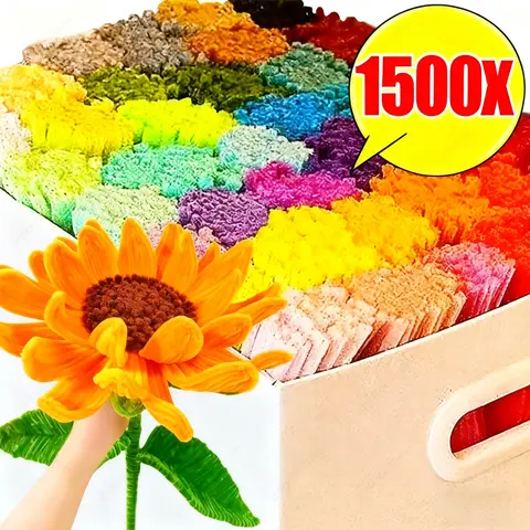 100-1500개 파이프 클리너 공예용 다채로운 셔닐 스틱 트위스팅 스틱 어린이 DIY 예술 공예 장식 플러시 스틱
