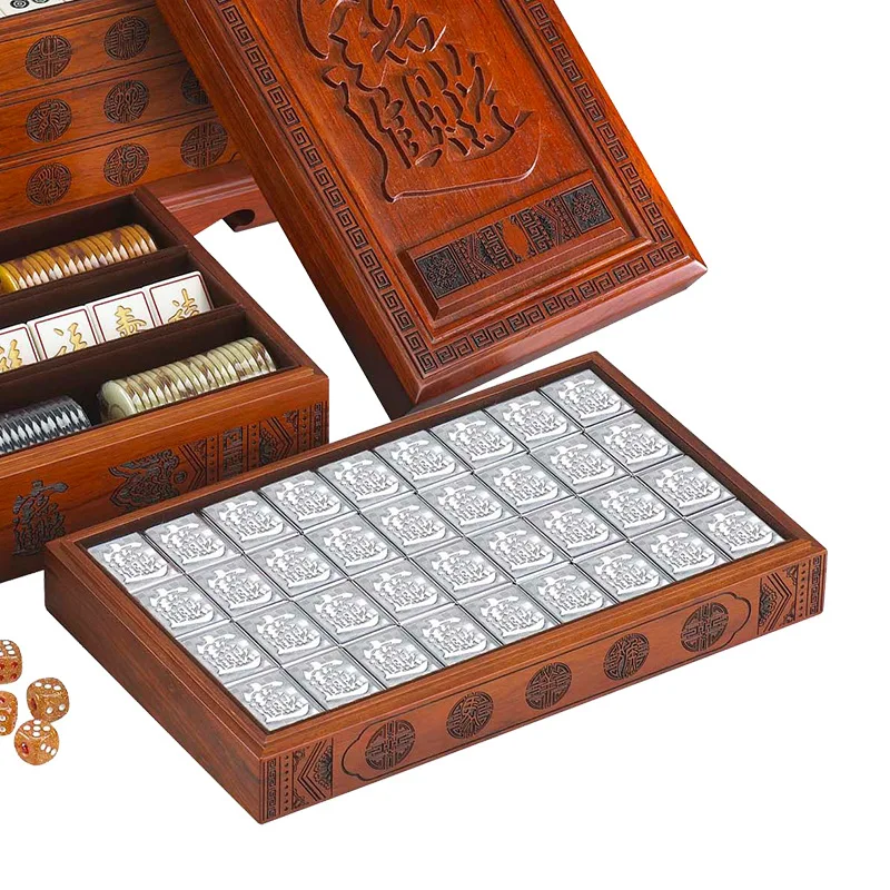 Household hand rubbing mahjong table high-end gift rosewood 42mm lucky treasure mahjong brand mahjong machine