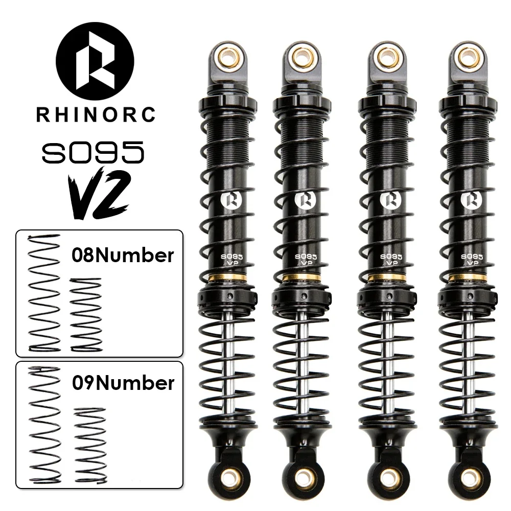 RhinoRC S095 V2 High Quality Full Metal Shock Absorber For 2-4KG 1/10 RC MOA Shafty Crawler Car Rig