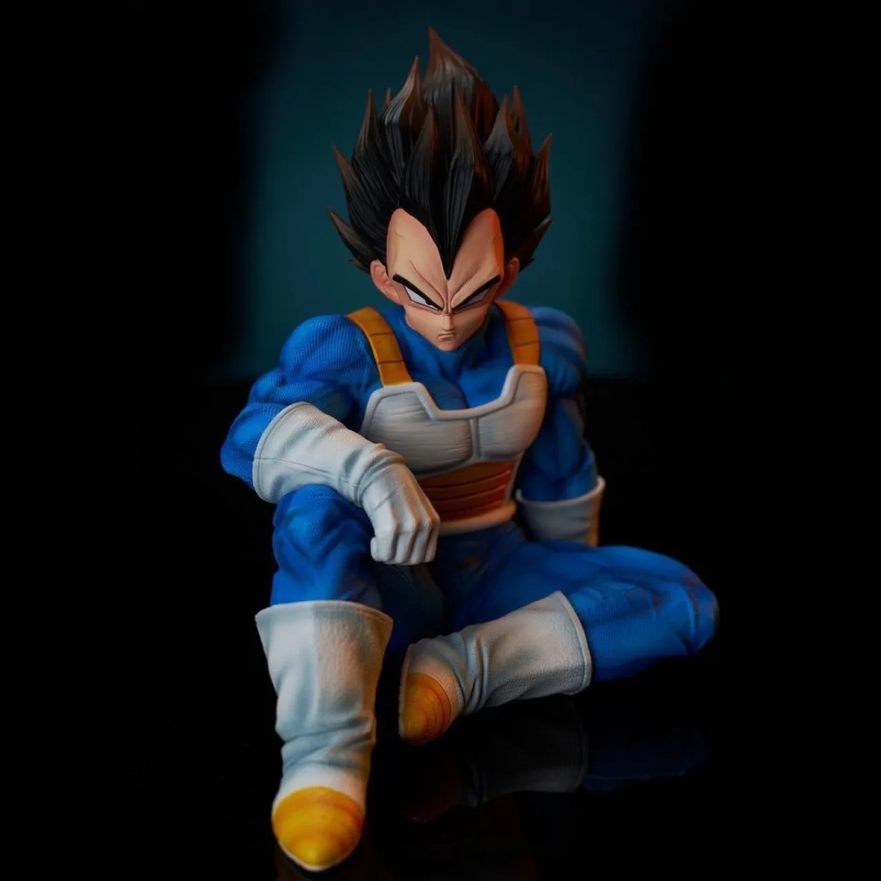 Dragon Ball Anime GK Majin Vegeta Action Figure Ornaments Super Saiyan Sitting Position Figurine Model Toys Tide Play Decoration