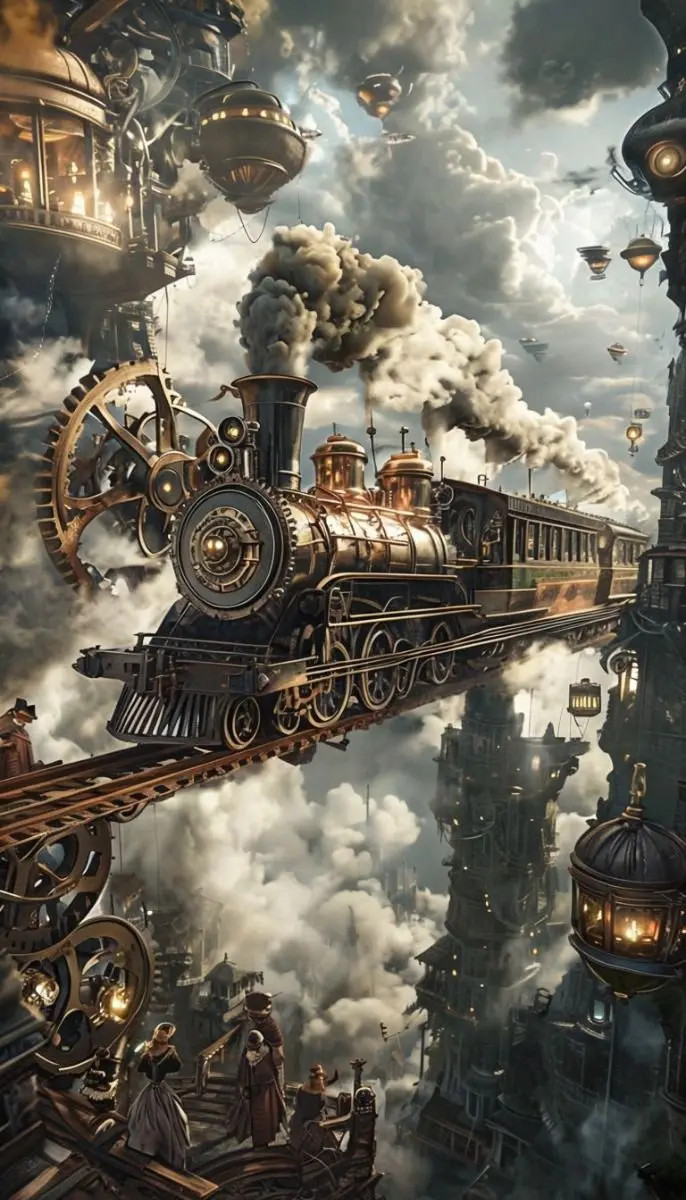 

JMINE Div 5D Train Cloud Ретро стимпанк полная алмазная живопись наборы крестиков искусство волшебство колдовство 3D краска алмазов