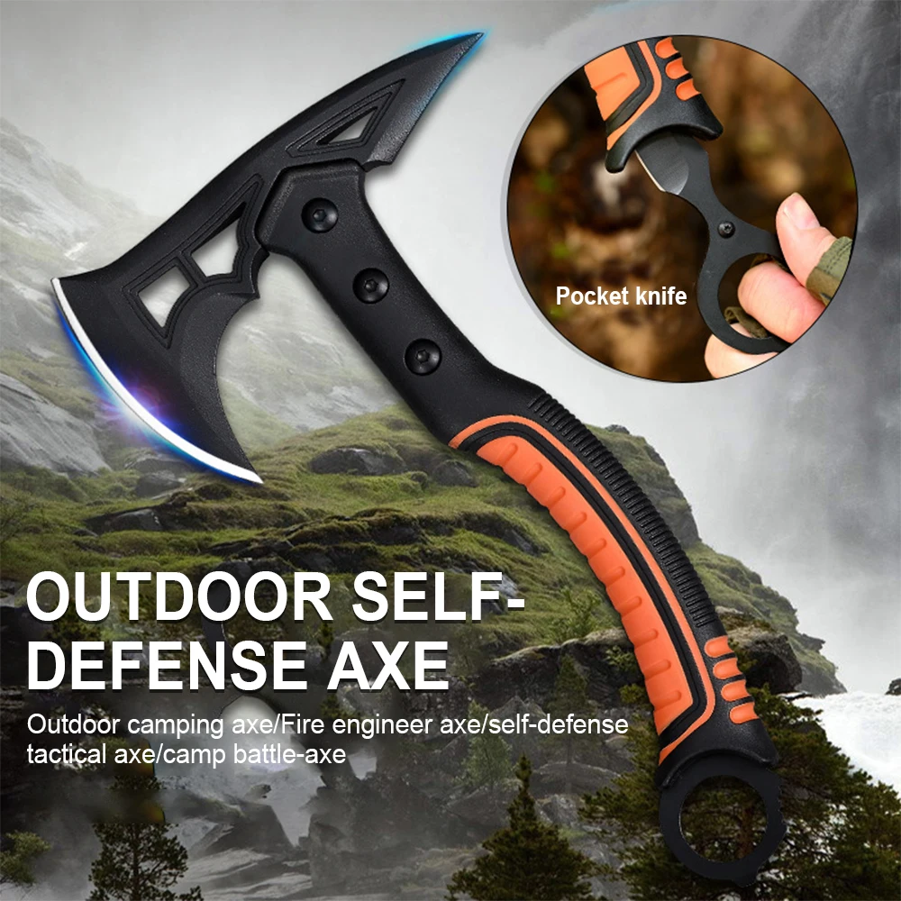 Survival Fire Axe with Portable Small Knife Camping Axe Multifunctional Axe Outdoor Camping Tactical Axe