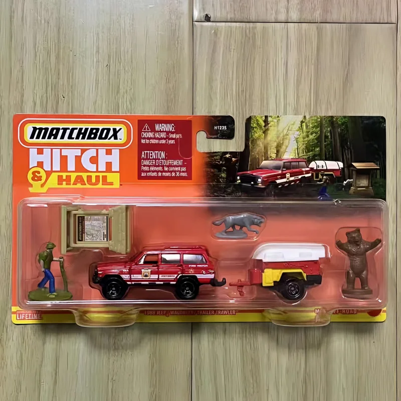 Oryginalny zestaw Matchbox Hitch&Haul Serise Harry Potter Trailer Jeep Forest Trailer Jeep Desert Trailer Ford Beach Trailer Surprise Toy