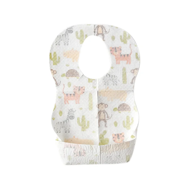 

B05C-30 Pcs Baby Disposable Bibs Non-Woven Fabric Baby Toddler Bibs Feeding Saliva Apron Paper Bibs Portable Bibs