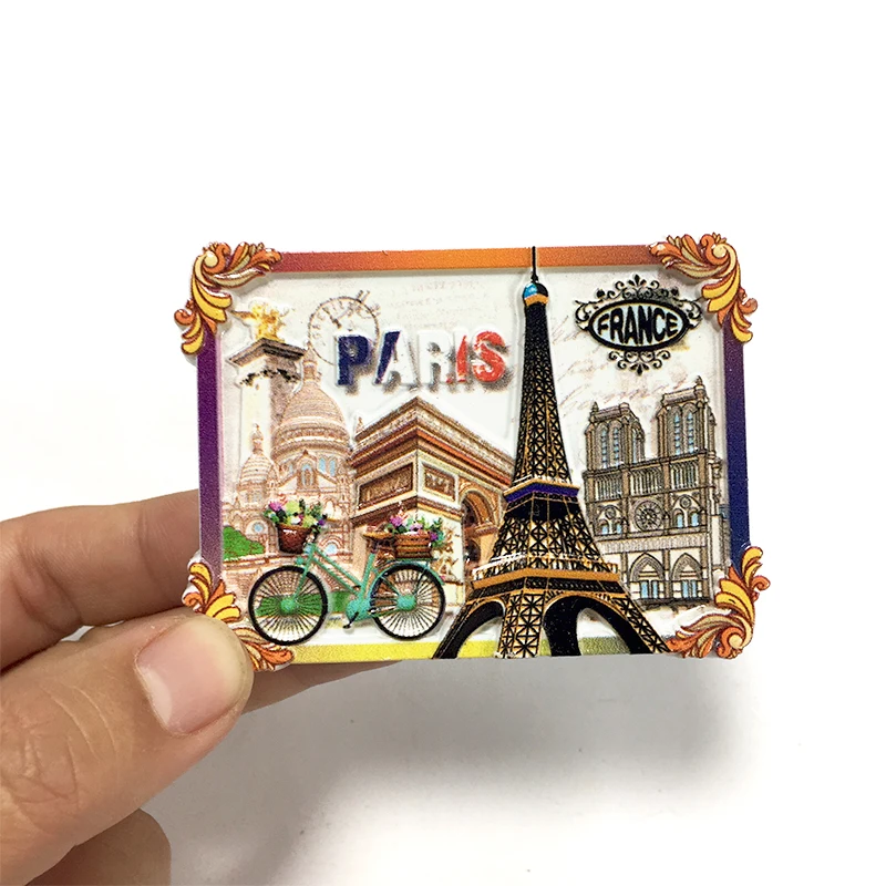 

‌French Paris Scenic Resin Fridge Magnet, Exquisite Magnetic Decoration, Travel Souvenir‌
