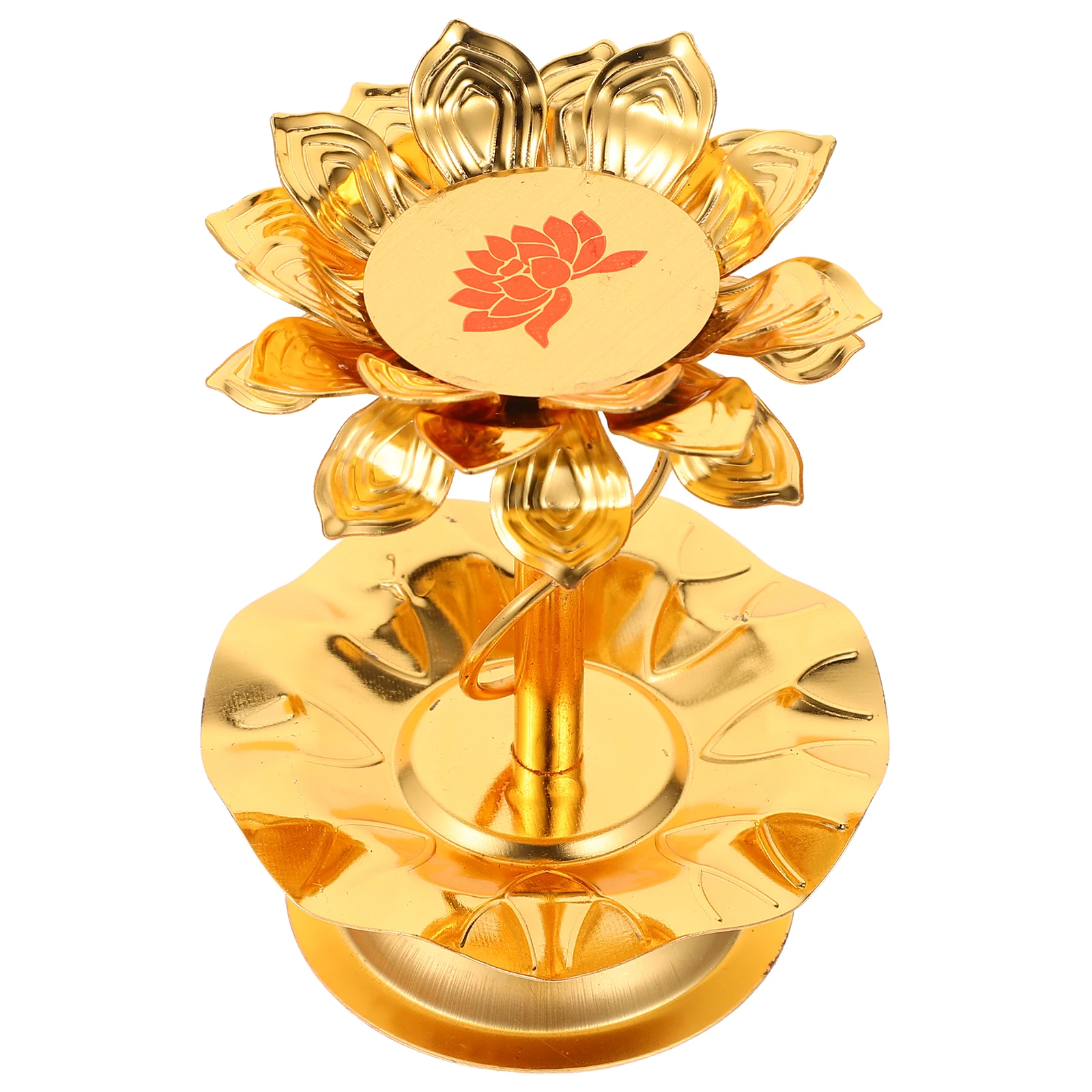 

Golden Lotus C Holder 4 Inch Decorative Lamp Base Alloy Material Office Festive