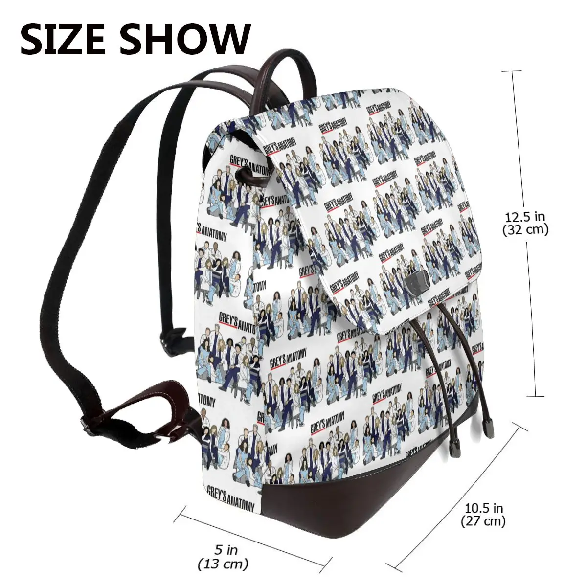 Greys Anatomy Seasons Bookbag School Student Bags Hiking Travel Daypack for Women Fashion Derma Backpack