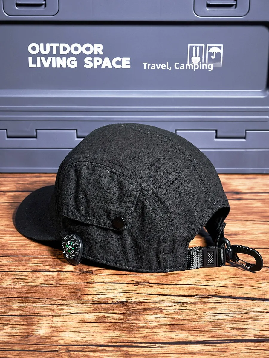 Tactical Workwear Short Brim Five Page Camping Hat Outdoor Casual Cotton Baseball Cap Unisex Retro Style Spring Autumn