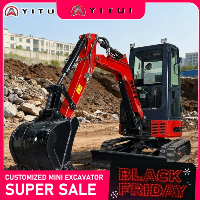 حفارة صغيرة مخصصة متعددة الوظائف 3.5 طن |   حفار هيدروليكي مدمج لبناء الحدائق واستخدام المزرعة