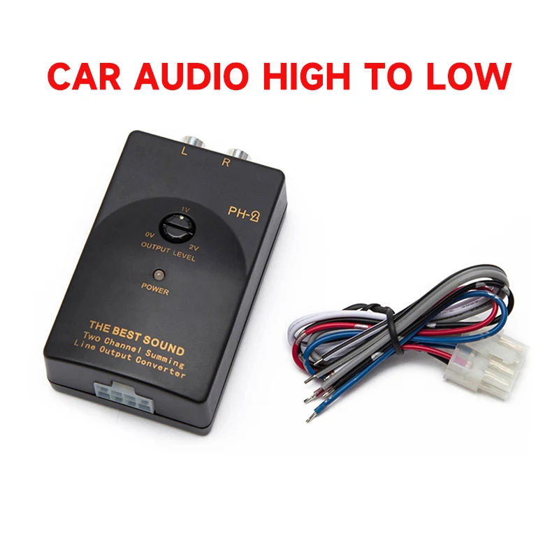 1pcs Car Audio High To Low Auto Car Rca Insert Sub Woofer Amplifier Stereo Speaker Level Converter Host High To Low Woofer