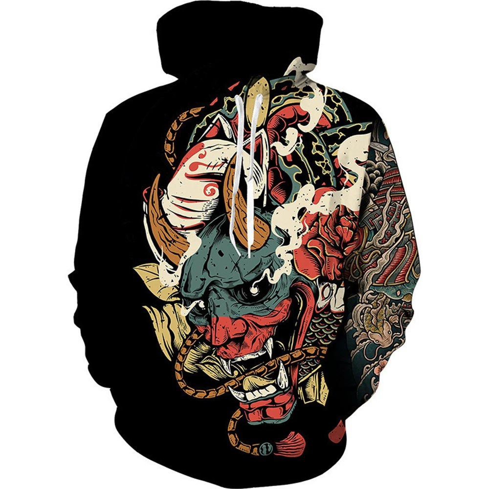 3D Samurai Printing Hoodies for Men Armor Templar Graphic Hooded Hoody Fashion Cool Sweatshirts Winter Clothing Top Pullover