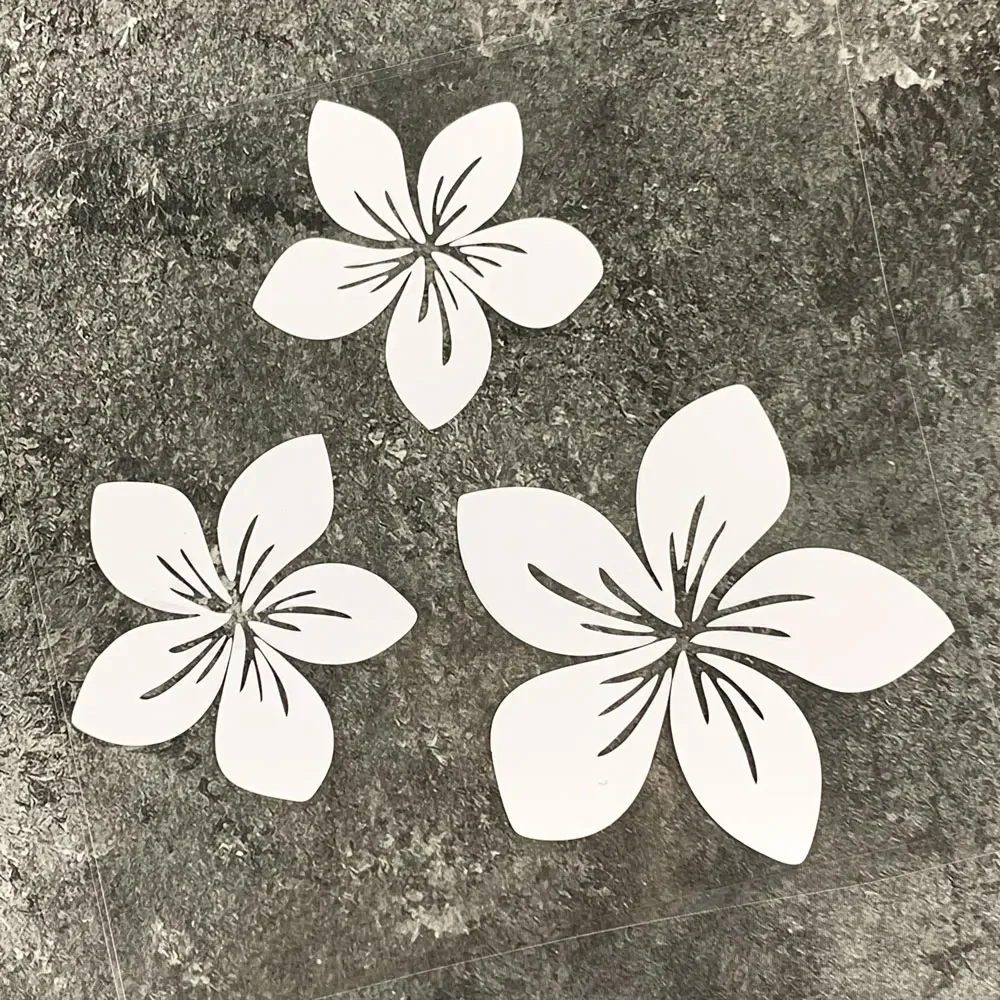 3szt Pretty Flower Car Stickers for Auto Rear Window Bumper Body Helmet Cover Scratches Waterproof Blossom Motorcycle Decals