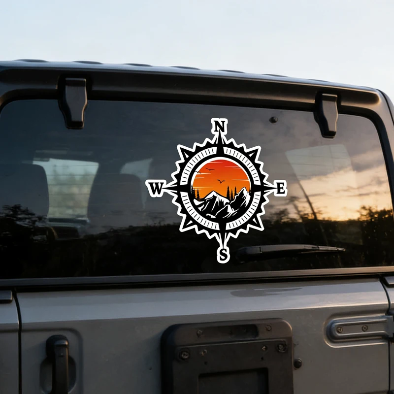 COMPASS Lanka ES LAKE - Self Adhesive Car Stickers Suitable for Camping Car Scratch Covering Accessories Vinyl Stickers