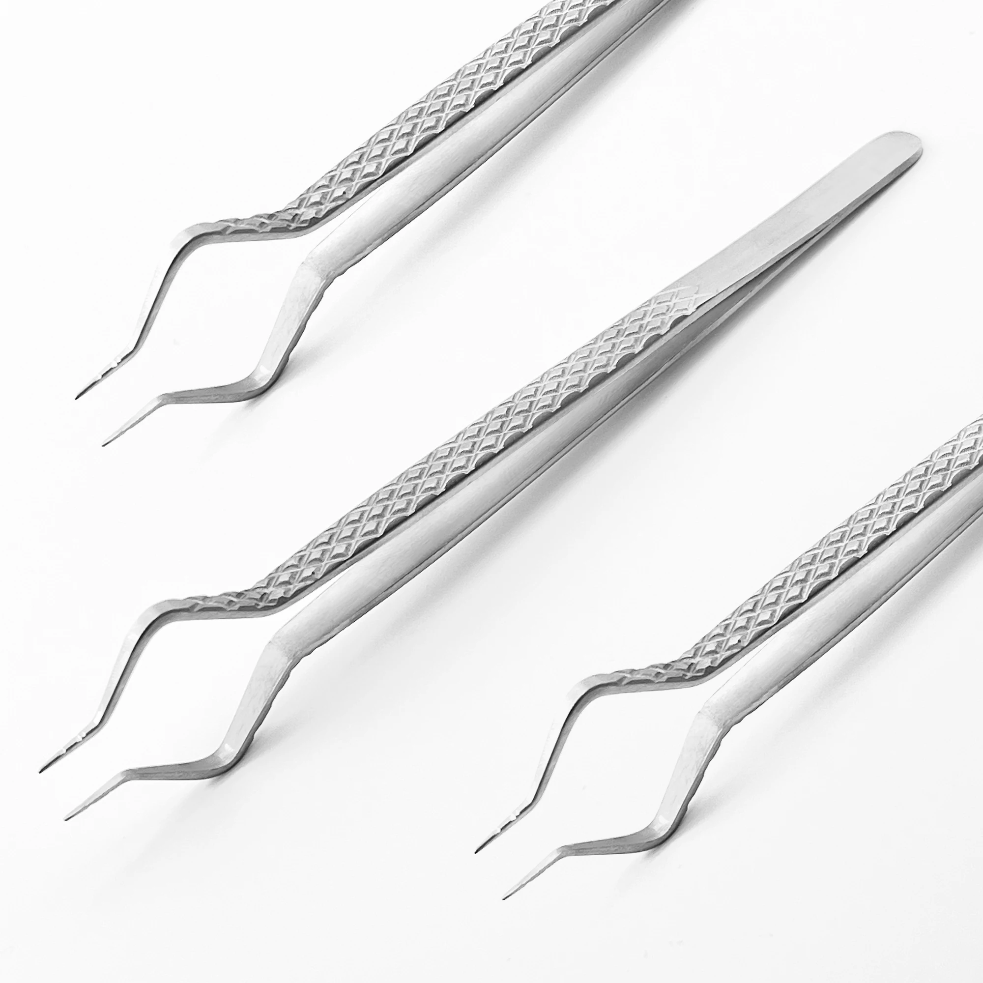 Sustainable Stainless Steel Lash Extension Tweezer Custom Logo Separator Eyelash Tweezers Fiber Tip Eyelash Isolation Tweezers
