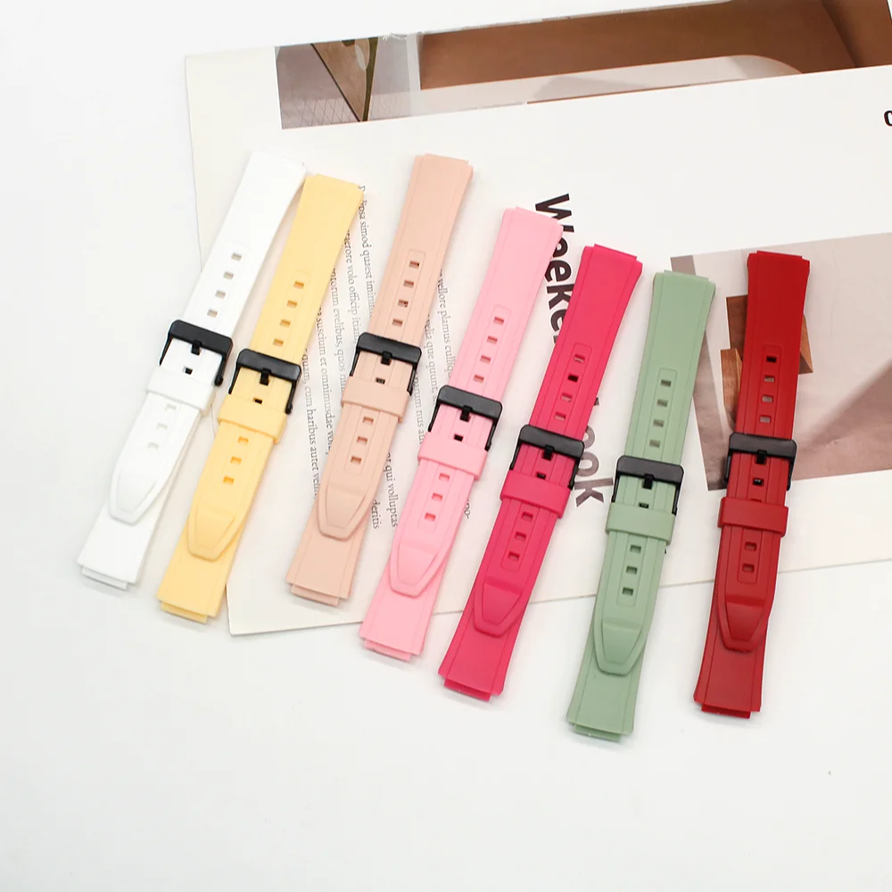 Soft Rubber watchband for AW-90H-7E / 9E / 7B Watch Band Strap TPU Bracelet Plastic buckle matching tool
