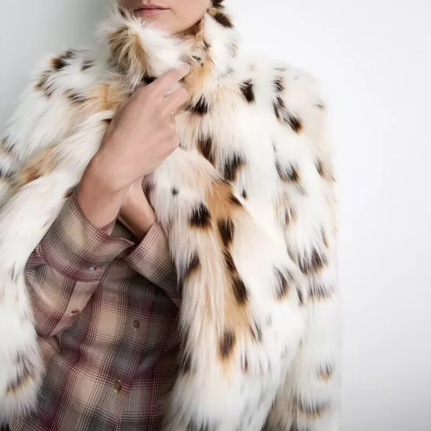 Faionable تأثير الفراء الاصطناعي Jaet المرأة Sle 2025 الخريف وصول جديد Z العلامة التجارية فضفاضة تناسب معطف طويل Sve #3