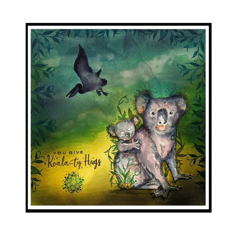 WaterColor Cute Kangaroo Koala Animal Silicone Clear Stamp Fox Rabbit For Scrapbooking DIY Craft Decoration Soft Stamp 15x21cm