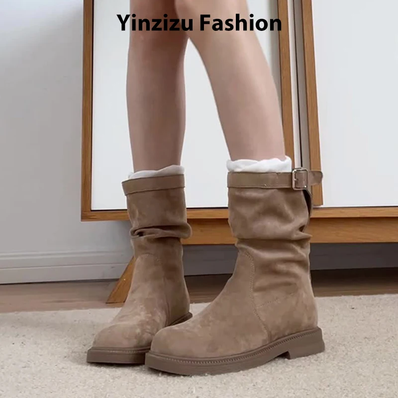 

Ковбойские сапоги в стиле вестерн для женщин, осенние модные сапоги с круглым носком