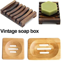 Bathroom Toilet Tools Wooden Anti-Mildew Drain Box Bath Soap Rack Natural Bamboo Tableware Soap Dishes