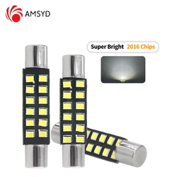 10PCS 28MM 31MM Car Led Bulbs 6612F 6614F Festoon Dome Light LED Vanity Mirror Lamp 2016 12 SMD Nonpolarity Amber White