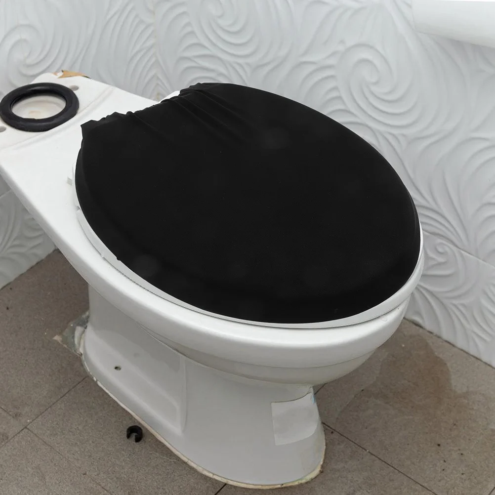 

Washable Toilet Seat Cover Universal Fit Solid Color Bathroom Decor Lid Protector for Home Hotel Public Restrooms Polyester