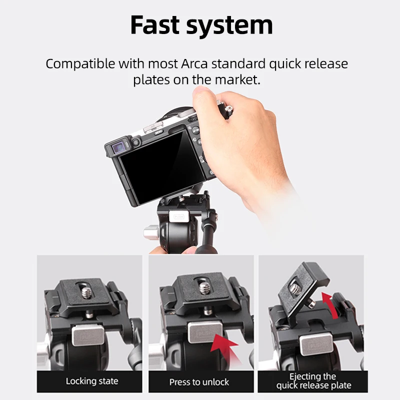 Coman Zero-V Full Carbon Fiber Video Travel Tripod With Fluid Drag Pan Ball Head Photography Camera Tripod For DSLR Cameras