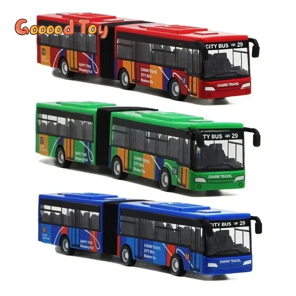 1:64 Legierung Simulierte Stadt Bus Zurückziehen Fahrzeug Spielzeug für Kinder Mini Doppel Bus Trägheit Auto Metall Modell Kinder Spielzeug Weihnachten geschenk