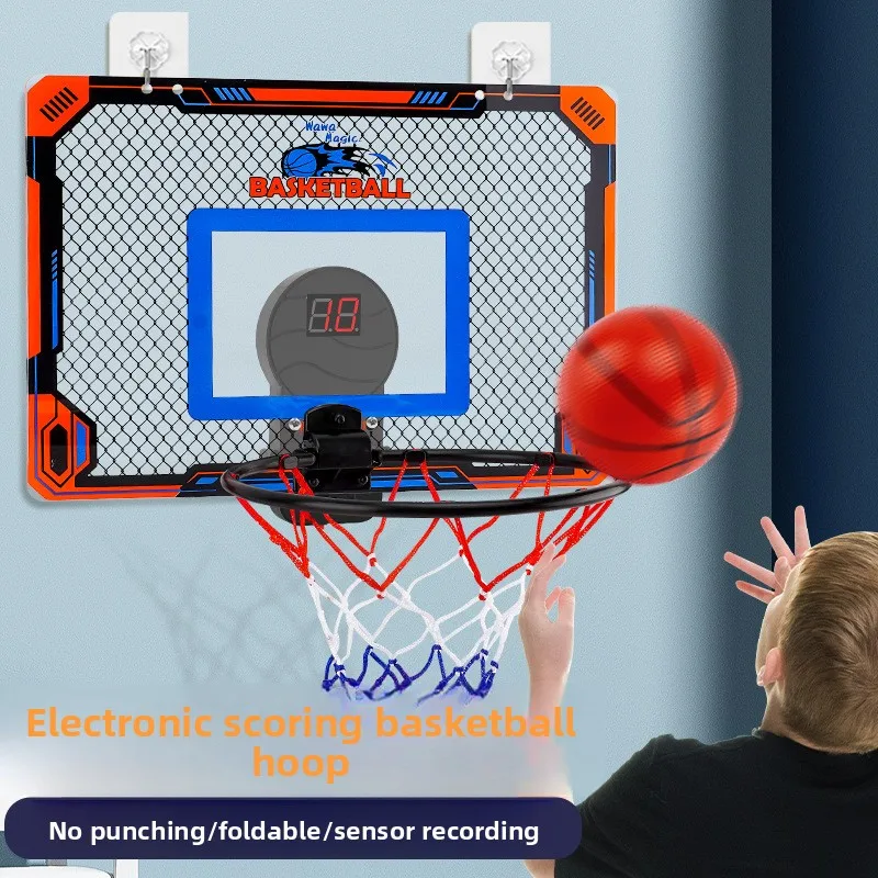 Kids Sports  Basketball Balls  for Boys Girls 3+ Years Old Wall Type Foldable Basketball Hoop Throw Outdoor Indoor Games