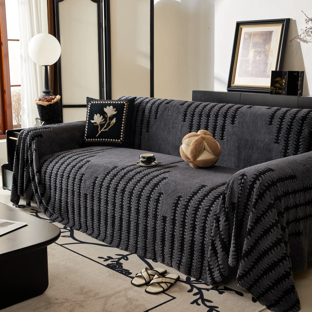 

Утолщенное флисовое жаккардовое теплое полотенце для дивана со стрелками, универсальное пушистое одеяло для гостиной, дивана, постельные принадлежности, комнаты