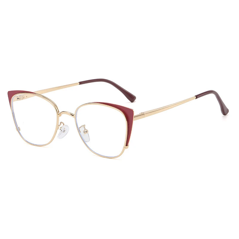 New Trend Cat Eye Anti-blue Light Glasses Women Men Metal Leg Eyeglass Computer Glasses