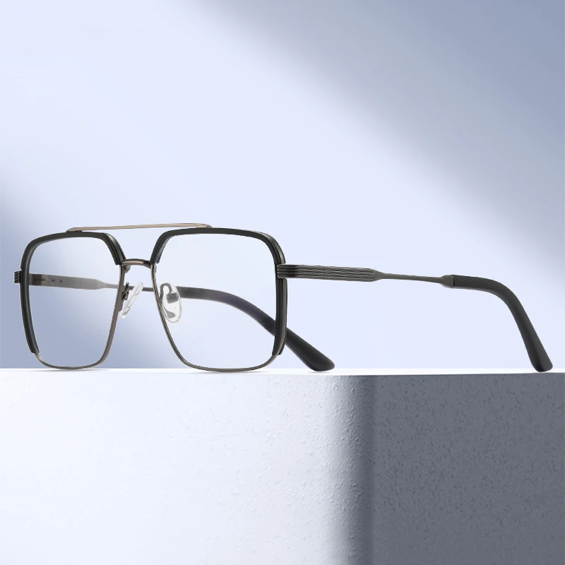 BEMORE High Quality Metal Pilot Anti-Blue Light Men Reading Hyperopia Diopter 0 to +-400 be Customizable Prescription