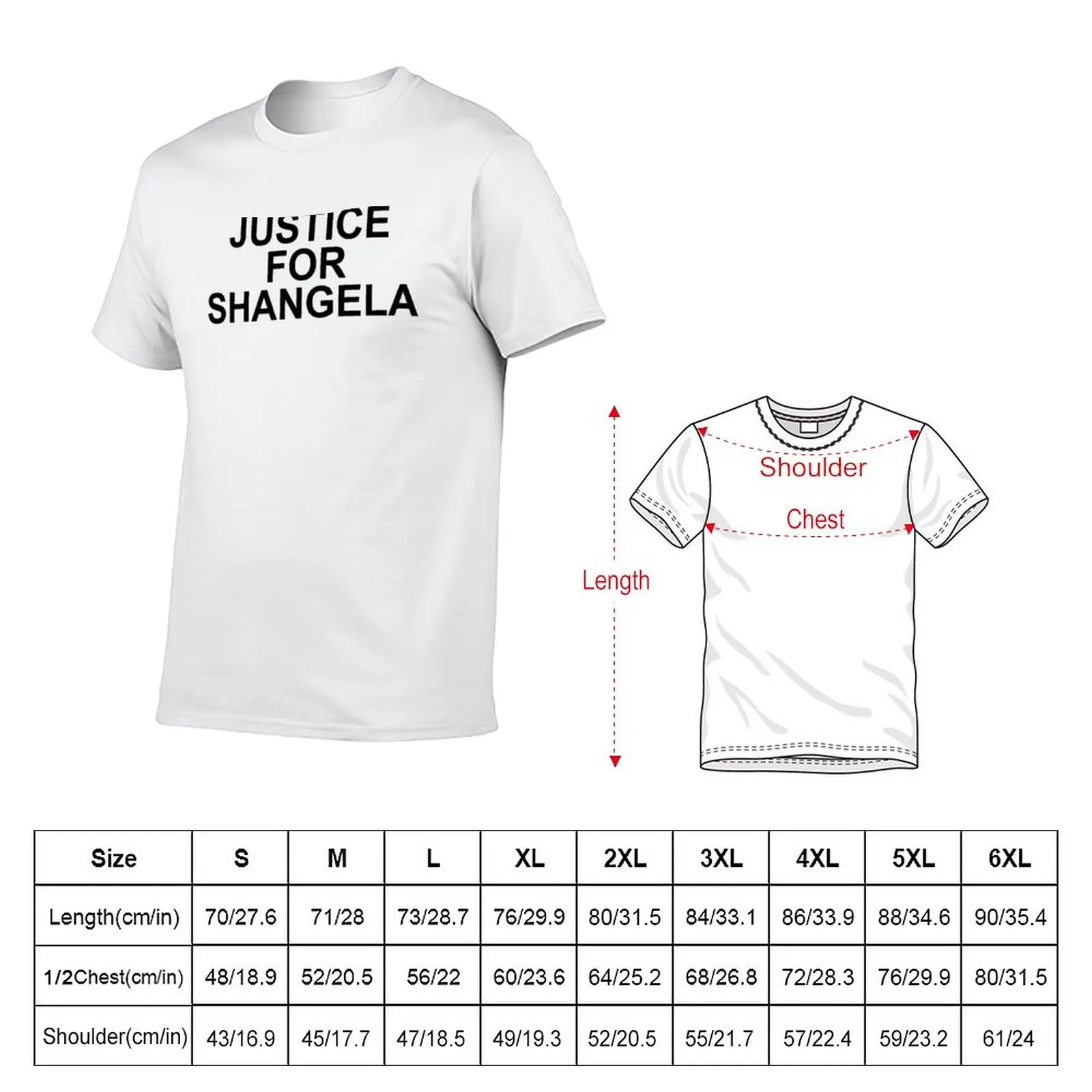 New JUSTICE FOR SHANGELA - BLACK T-Shirt quick drying shirt summer clothes men graphic t shirts