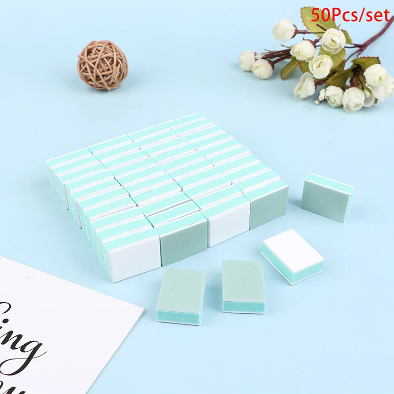 50Pcs Mini Nail Buffer Block 600/4000 Grit Art Sanding Polish Uv Gel Shining Files DIY With Opp Sets