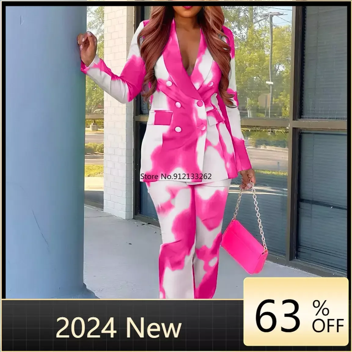 

Костюм спортивный женский из блейзера с длинным рукавом и брюк