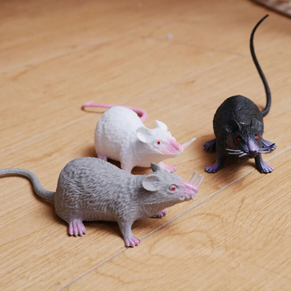 Fake Small Rat Lifelike Mouse Model Prop Scary Trick Prank Toy Horror Halloween Party Decor Practical Jokes Novelty Funny Toys